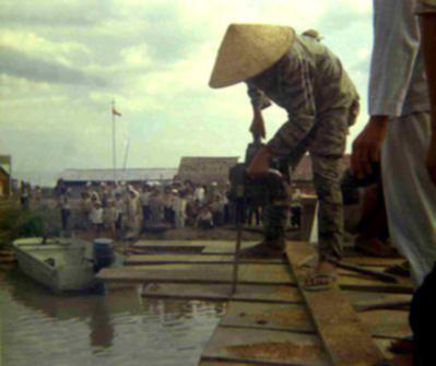 constructing a canal bridge at FOB My Dien I (March 70)
